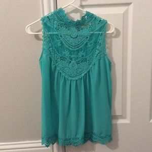 Lace blouse- turquoise